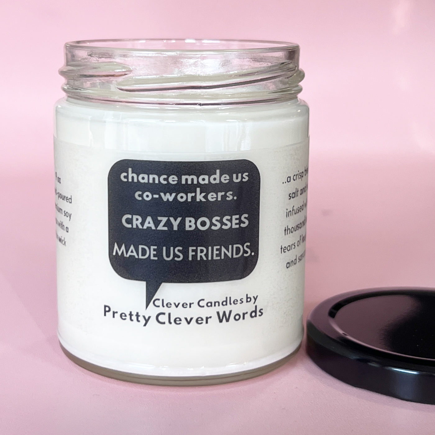 crazy bosses co-workers word bubble - salt life candle