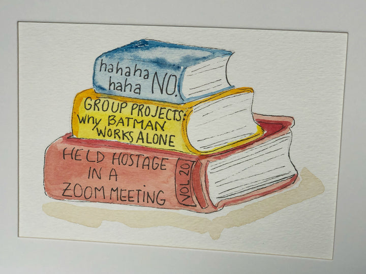 true life bookshelf vol. 12  - watercolor print
