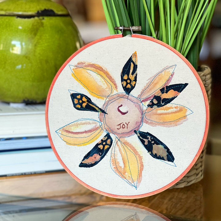 joy more - word hoop art
