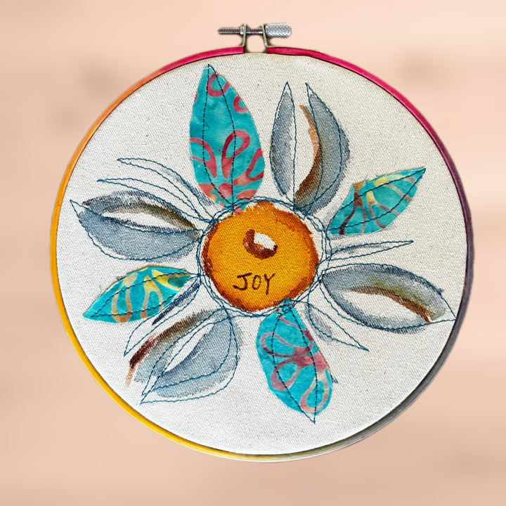 joy - word hoop art