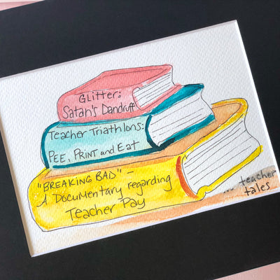 true life bookshelf vol. 15  - watercolor print