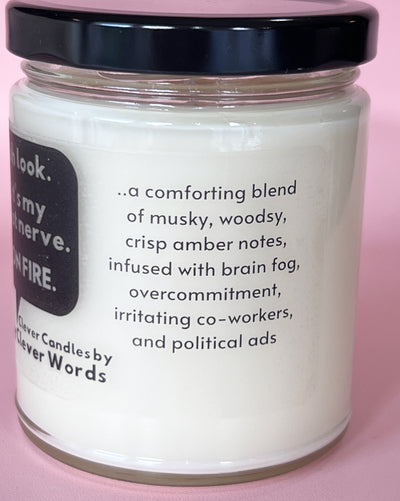 oh look, it's my last nerve word bubble - oakmoss and amber candle