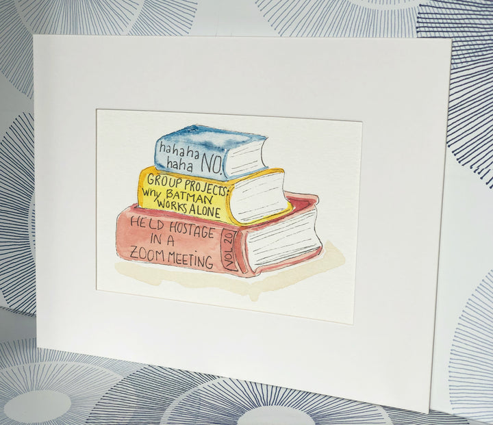 true life bookshelf vol. 12  - watercolor print