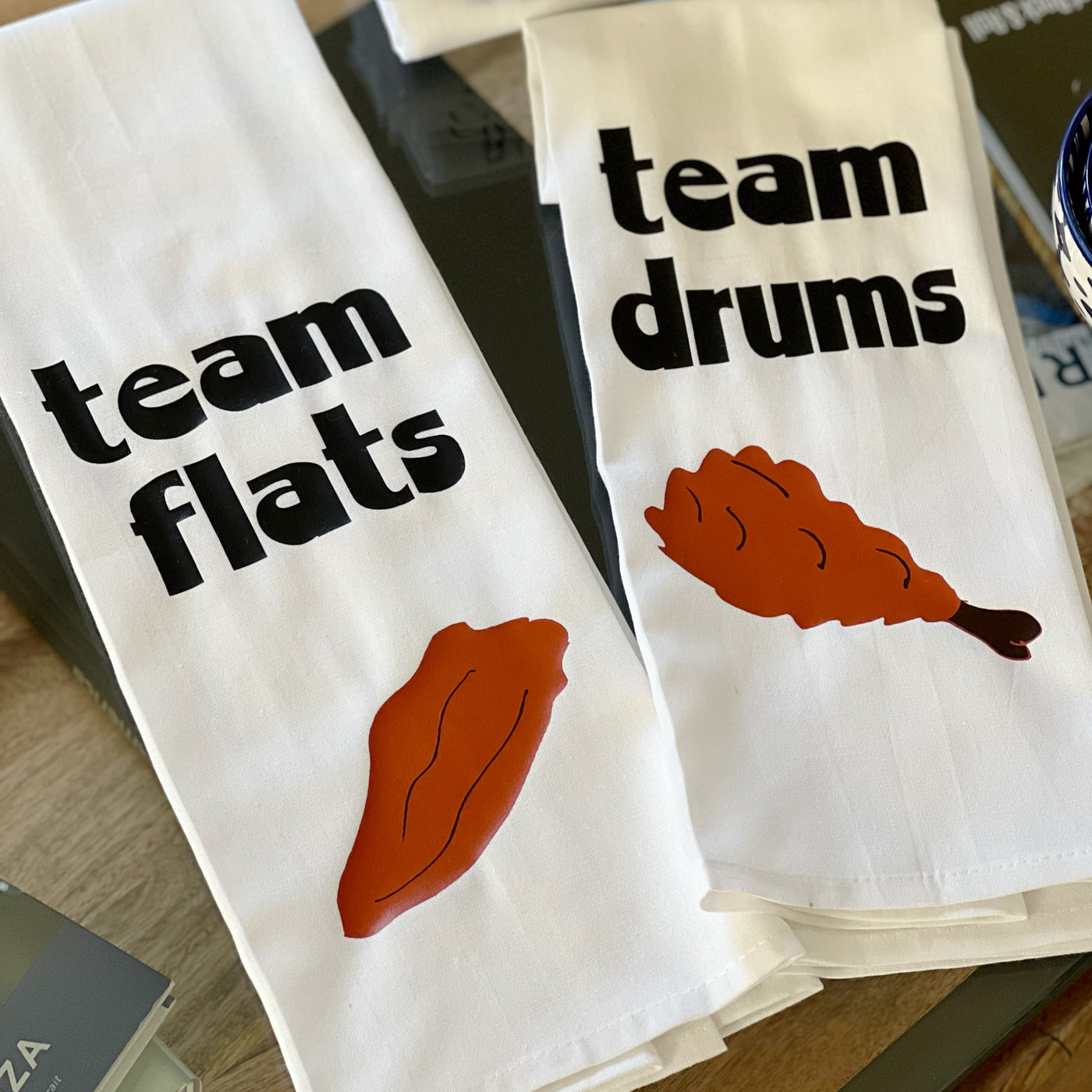 flats or drums? - humorous bar kitchen towel LG