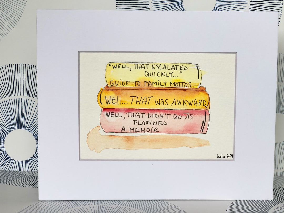 true life bookshelf vol. 8  - watercolor print