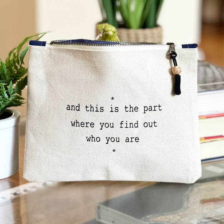 mini canvas makeup medication money zip bag