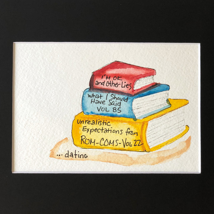 true life bookshelf vol. 18  - watercolor print
