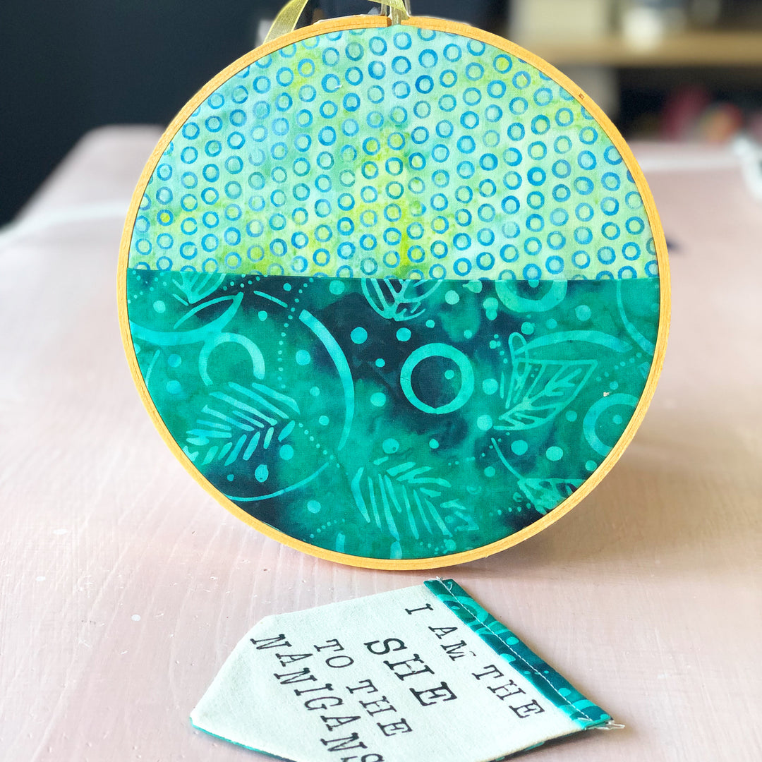 leafy green pocket hoop art