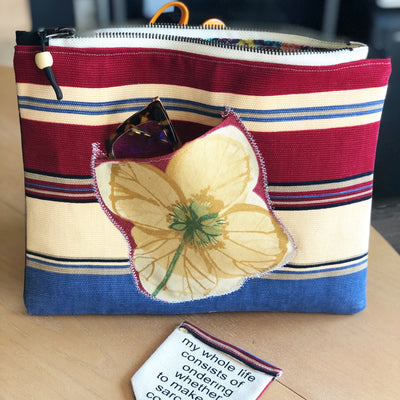 flower pocket - canvas zip bag