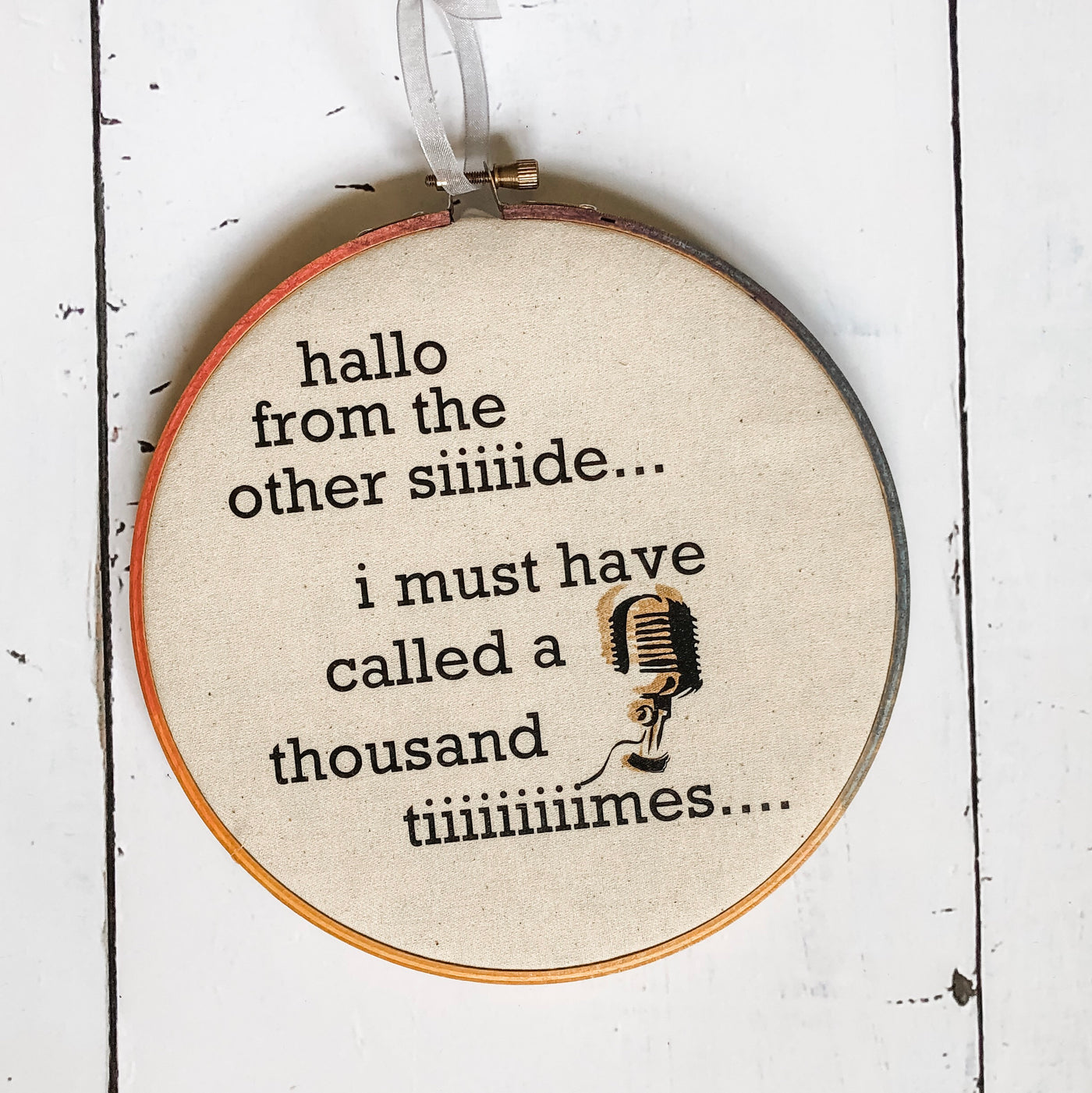 hallo from the other side - hoop art