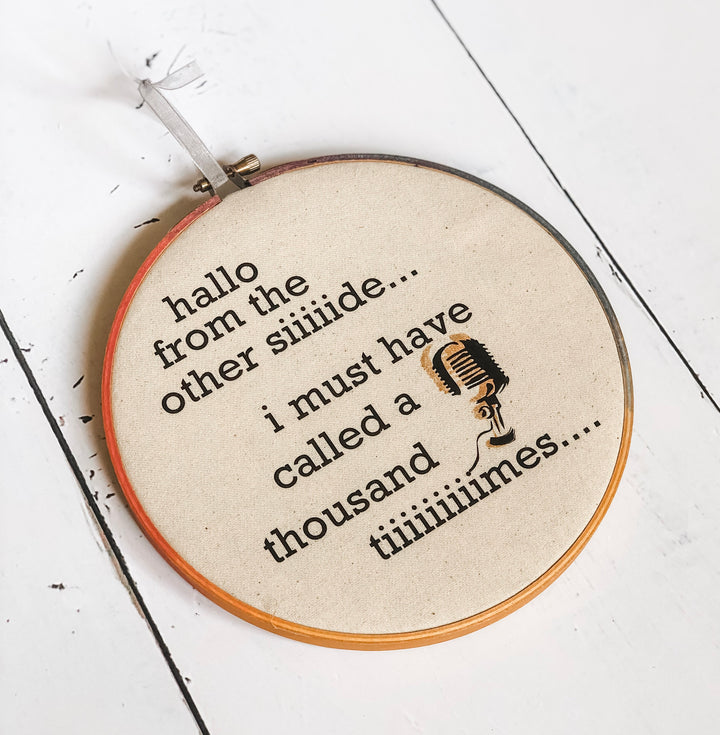 hallo from the other side - hoop art
