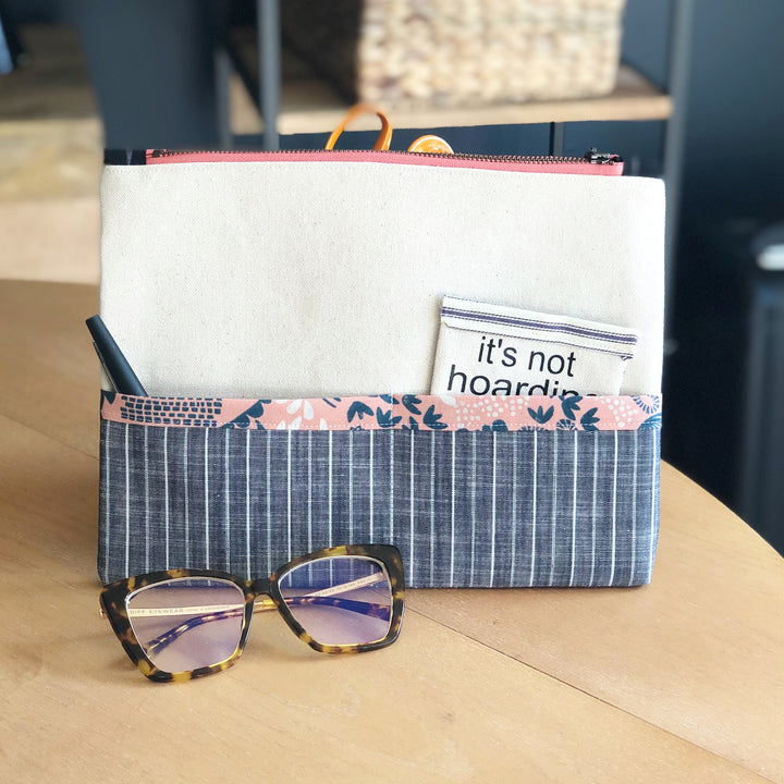 clever pockets - canvas zip bag