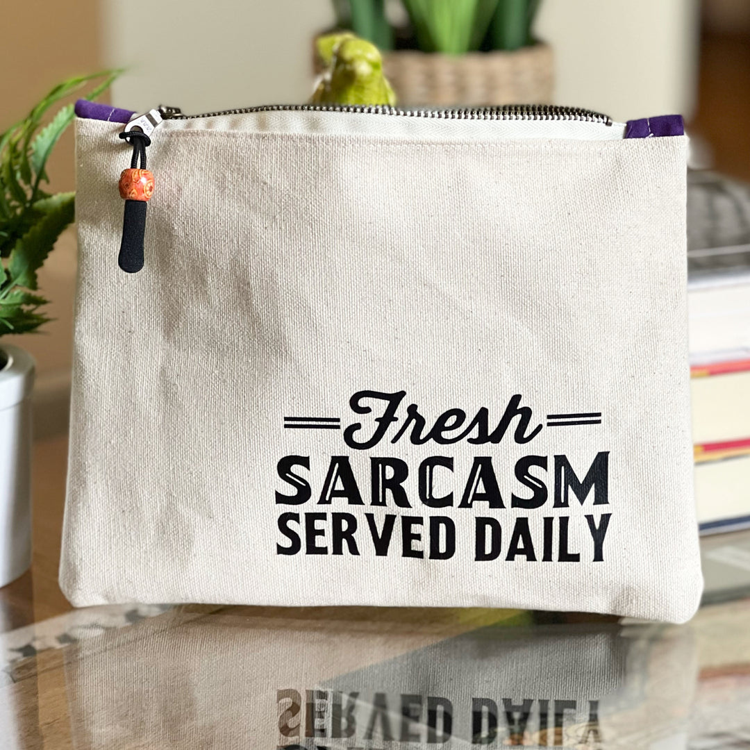 mini canvas makeup medication money zip bag