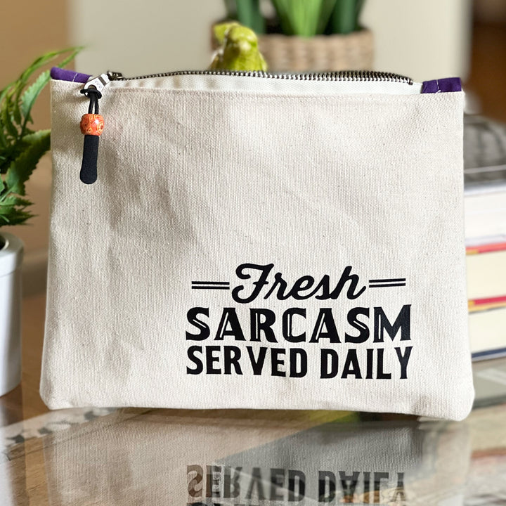 mini canvas makeup medication money zip bag