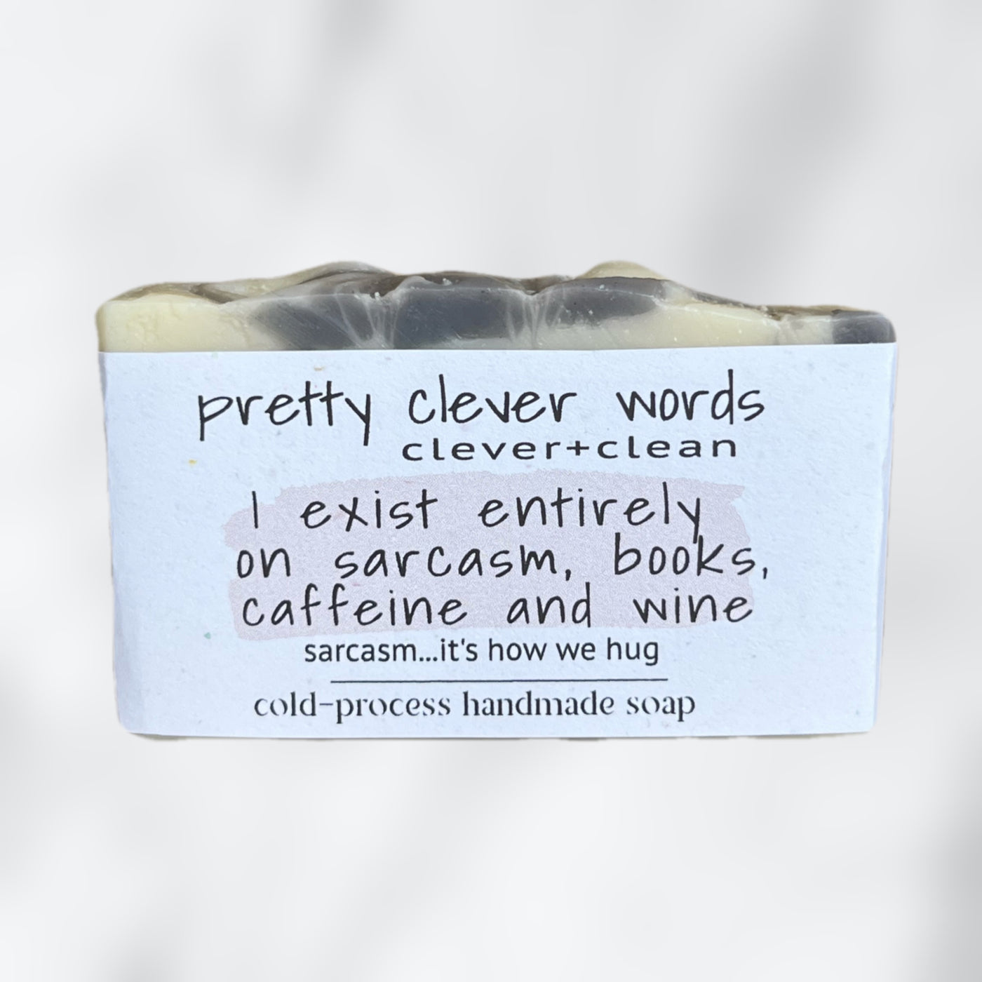 clever+clean peony amber bar soap - i exist entirely on sarcasm and caffeine