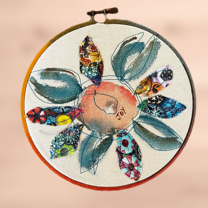 joy more - word hoop art