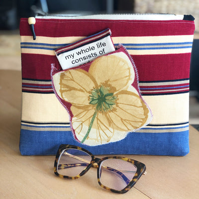 flower pocket - canvas zip bag