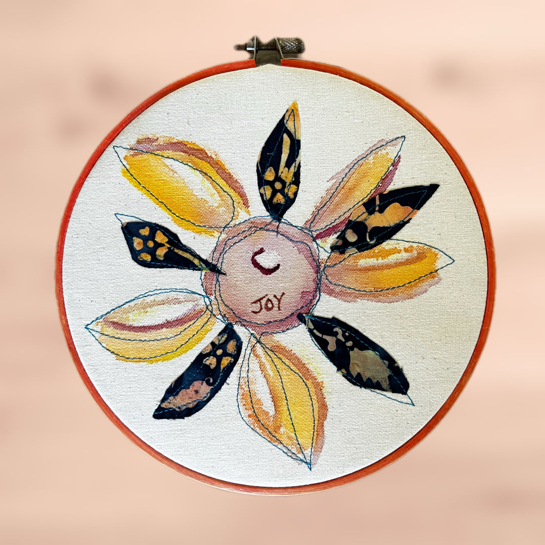 joy more - word hoop art