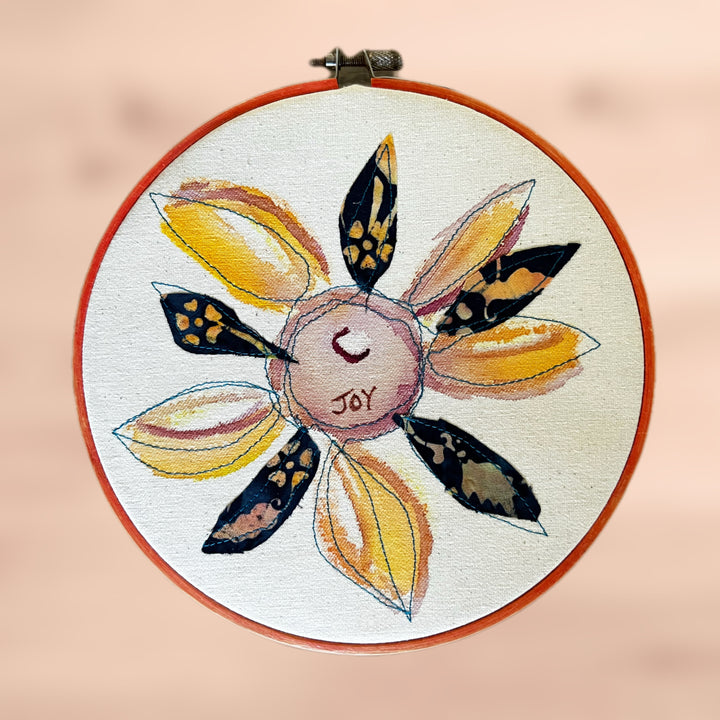 joy more - word hoop art