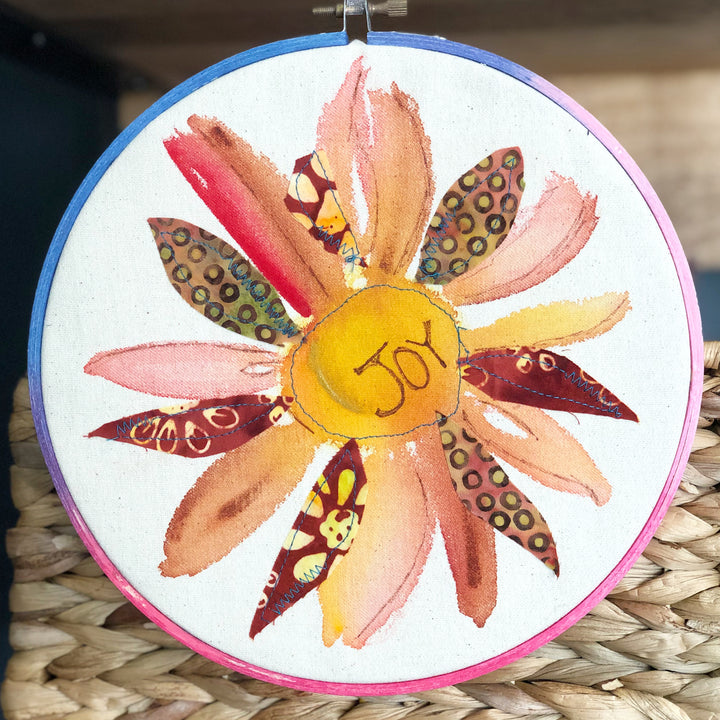 joy more - word hoop art