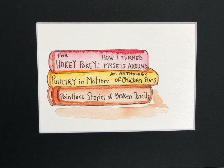 true life bookshelf vol. 9  - watercolor print