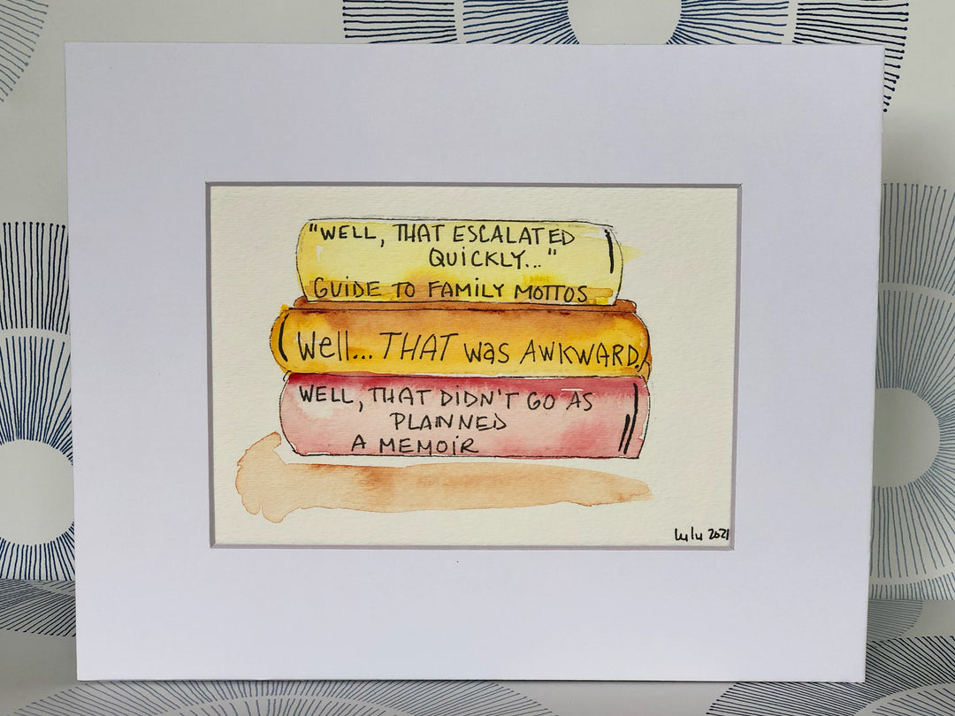 true life bookshelf vol. 8  - watercolor print