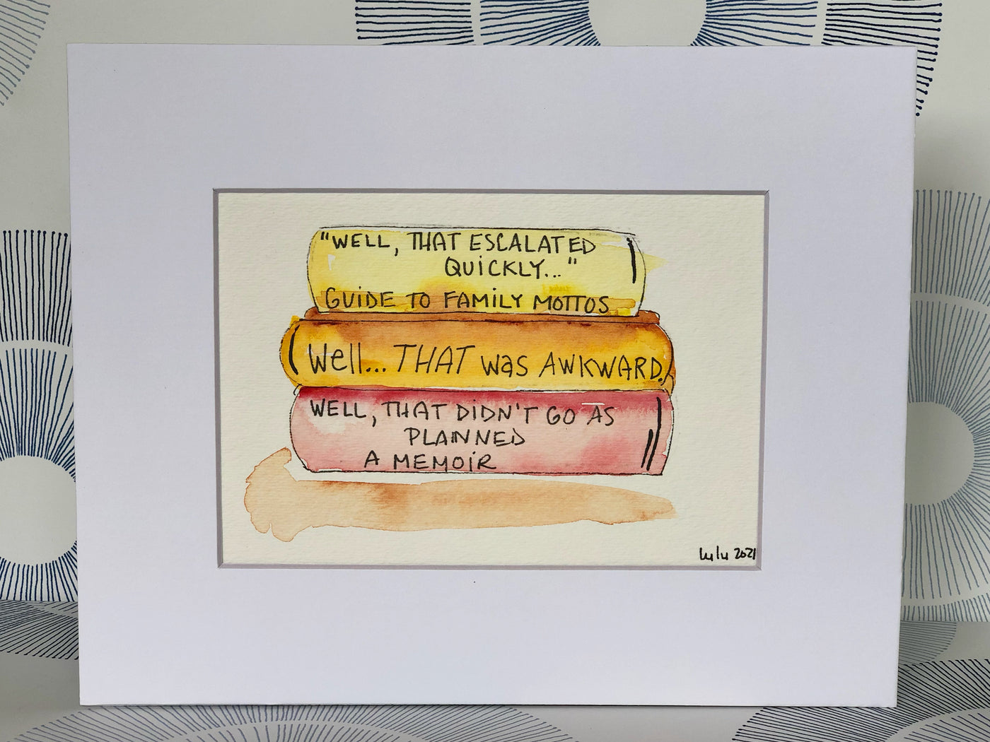 true life bookshelf vol. 8  - watercolor print