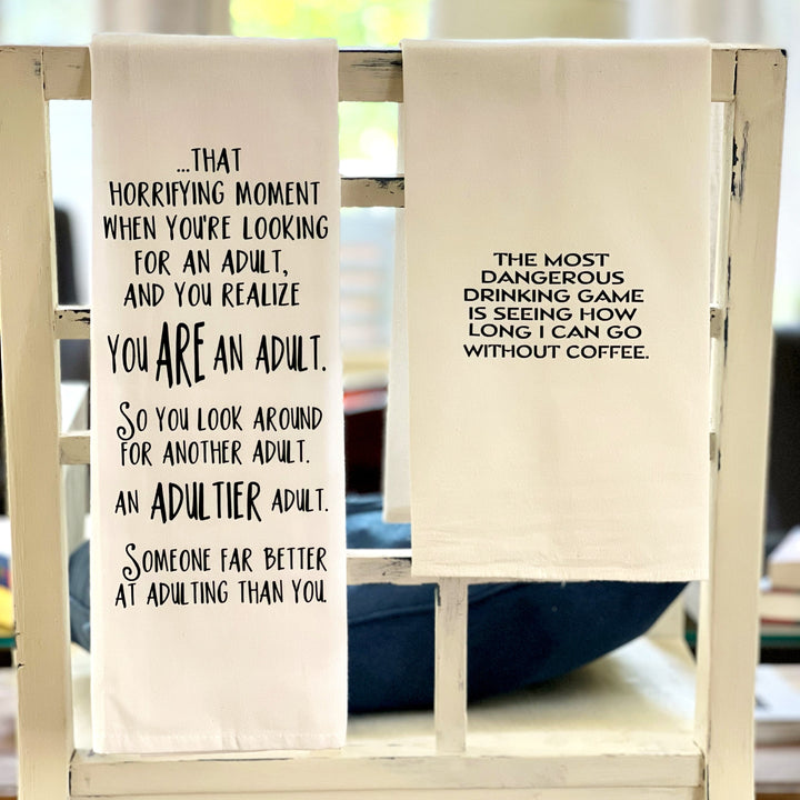 life is the art of drawing without an eraser - humorous bar kitchen towel SM