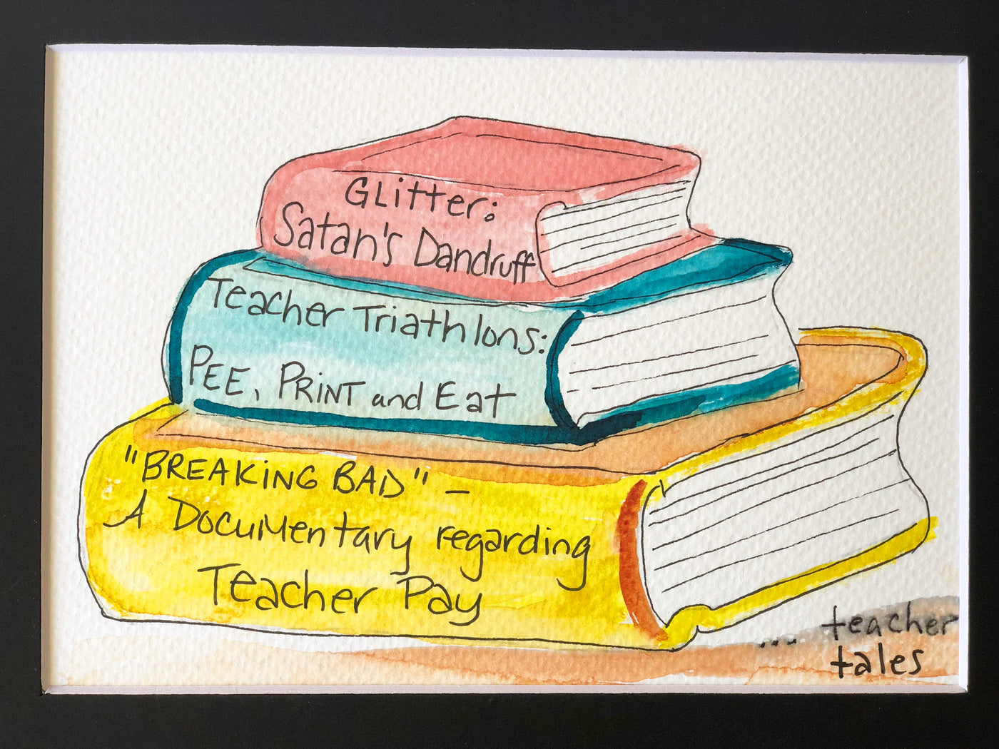 true life bookshelf vol. 15  - watercolor print