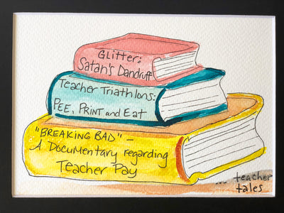 true life bookshelf vol. 15  - watercolor print