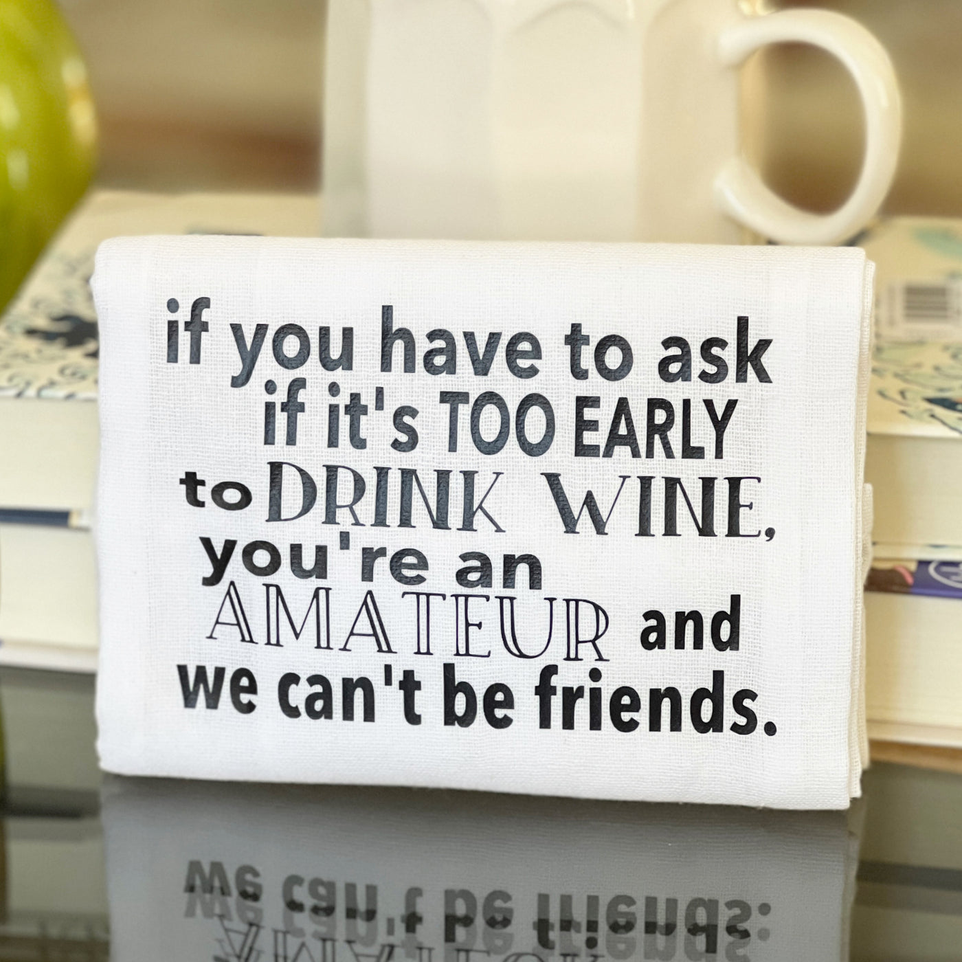 wine amateur - humorous bar kitchen towel SM