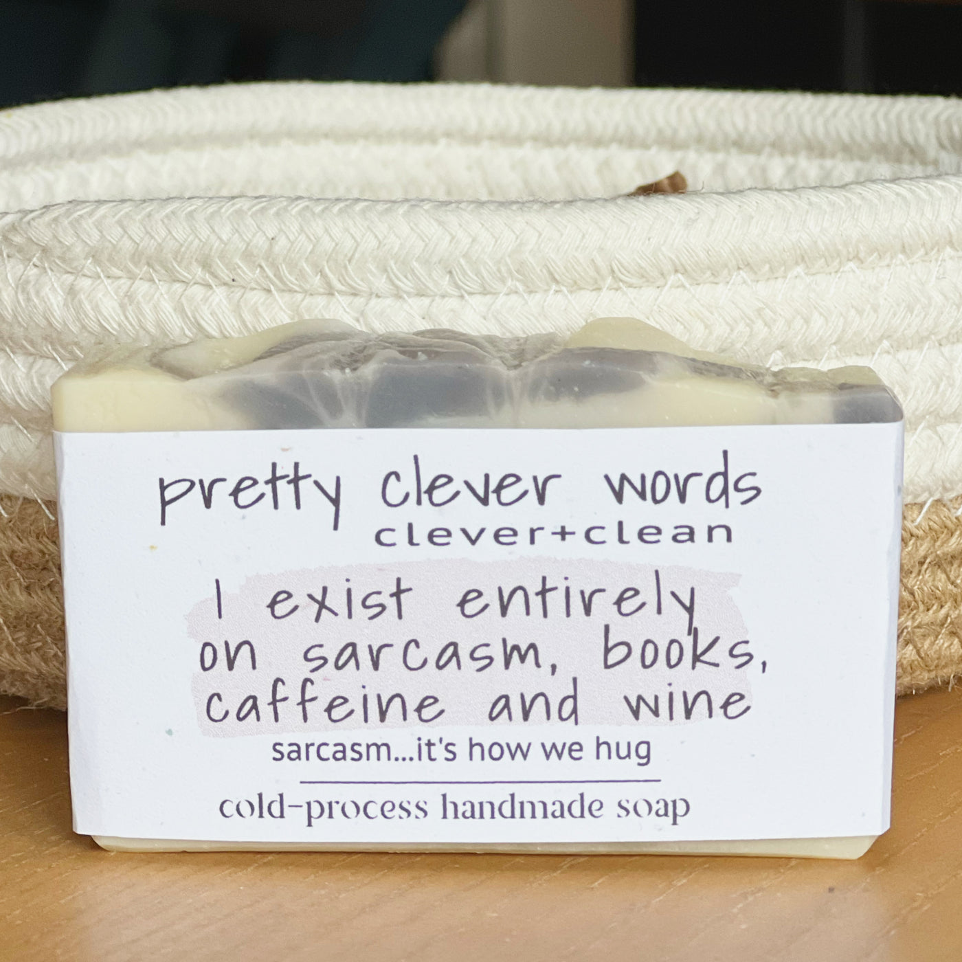 clever+clean peony amber bar soap - i exist entirely on sarcasm and caffeine