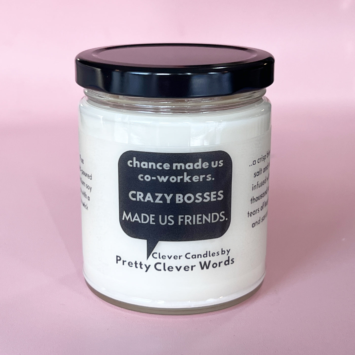 crazy bosses co-workers word bubble - salt life candle