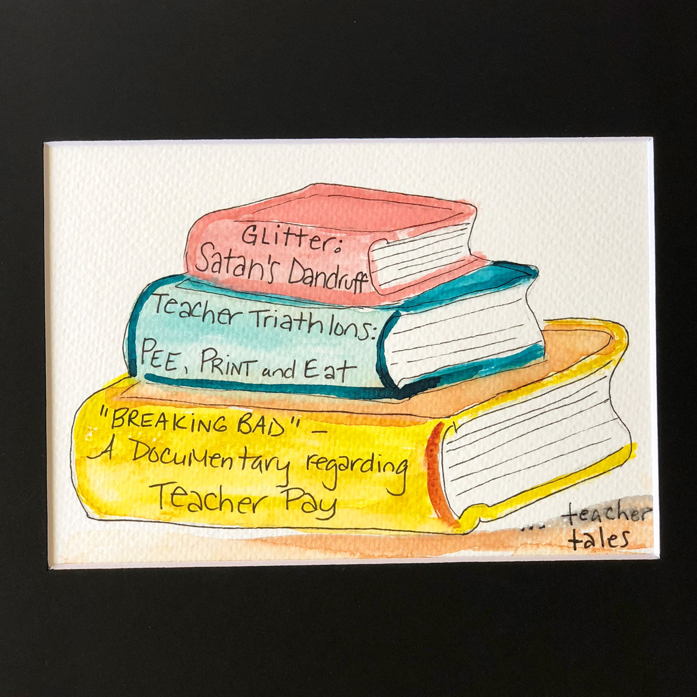 true life bookshelf vol. 15  - watercolor print