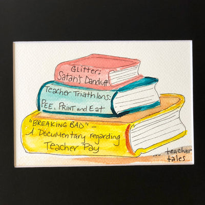 true life bookshelf vol. 15  - watercolor print