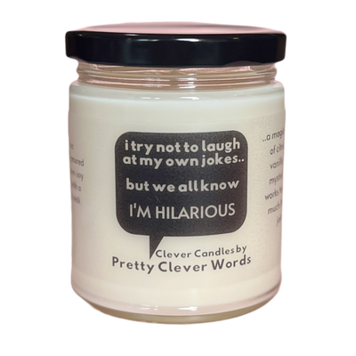 we all know I'm hilarious word bubble - vanilla lime candle