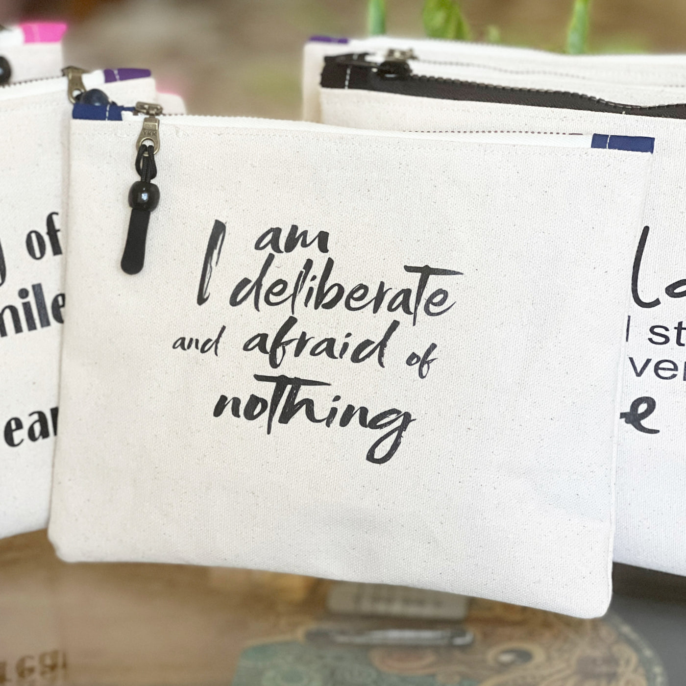 mini canvas makeup medication money zip bag group 4