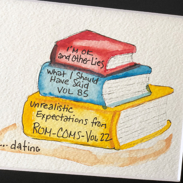 true life bookshelf vol. 18  - watercolor print