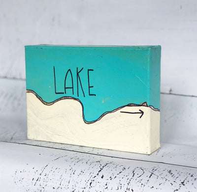 lake canvas word art