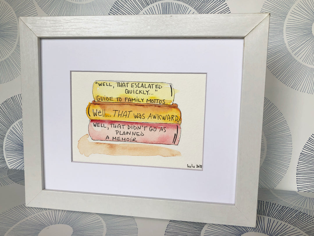 true life bookshelf vol. 8  - watercolor print