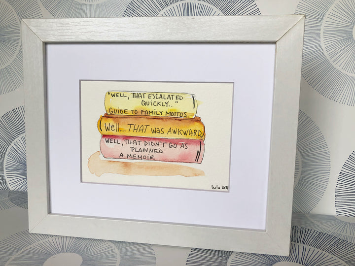 true life bookshelf vol. 8  - watercolor print
