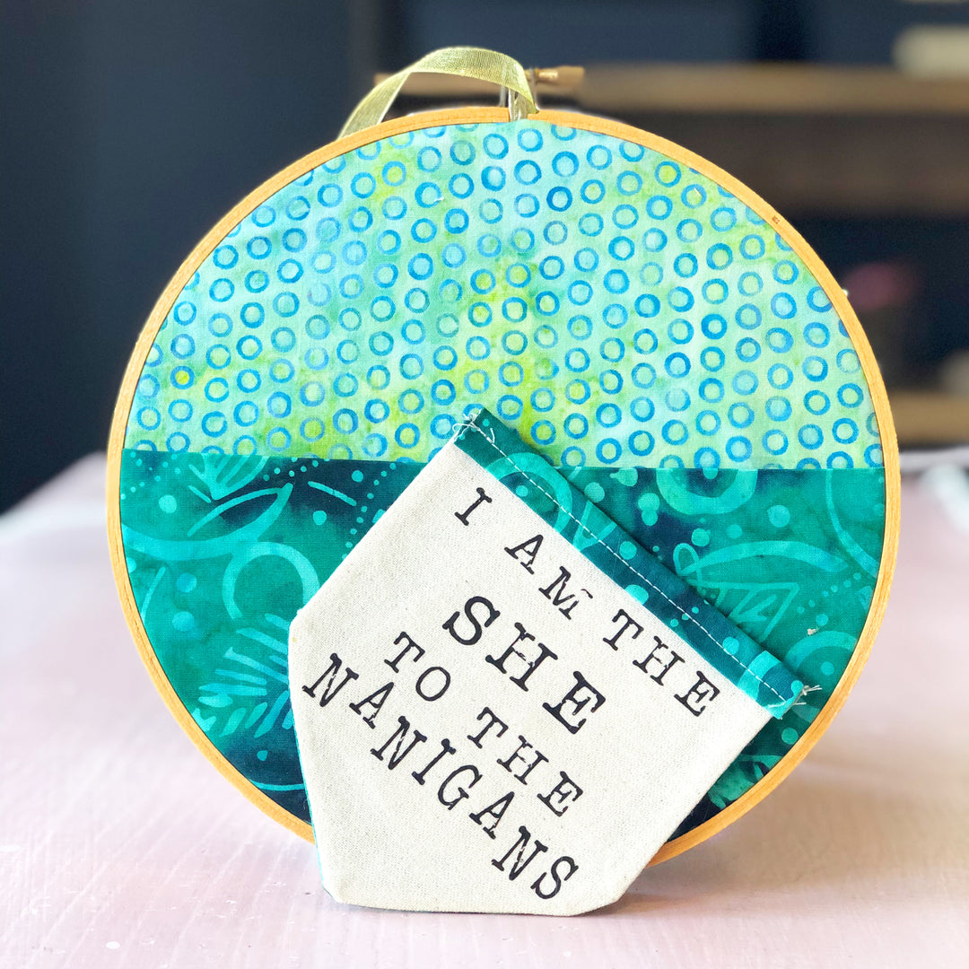 leafy green pocket hoop art