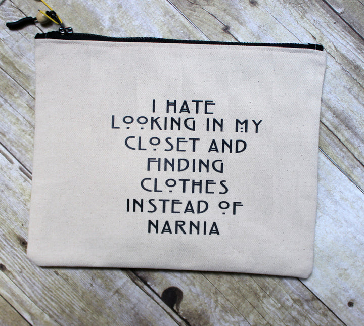 narnia closet - zip money makeup bag - Pretty Clever Words