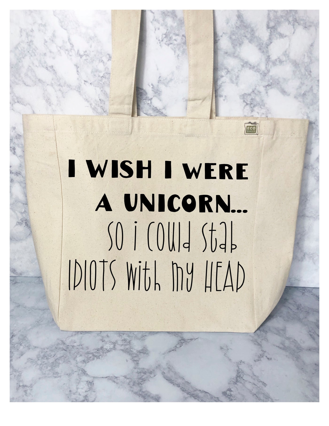 i wish i were a unicorn - tote bag – Pretty Clever Words