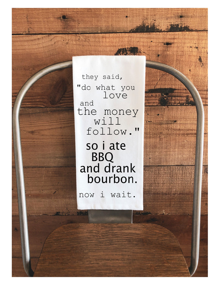 after wine and books, now i wait - humorous bar, tea and kitchen towel LG