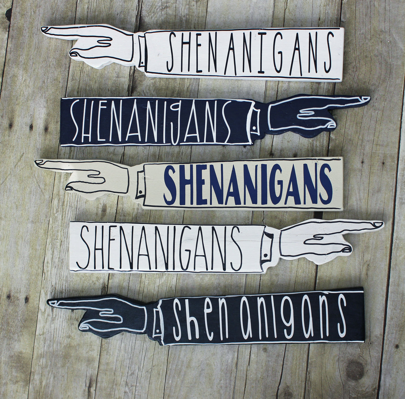 shenanigans wooden pointy sign - Pretty Clever Words