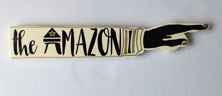 Amazon Wonder Collection - wooden pointy finger signs - Pretty Clever Words