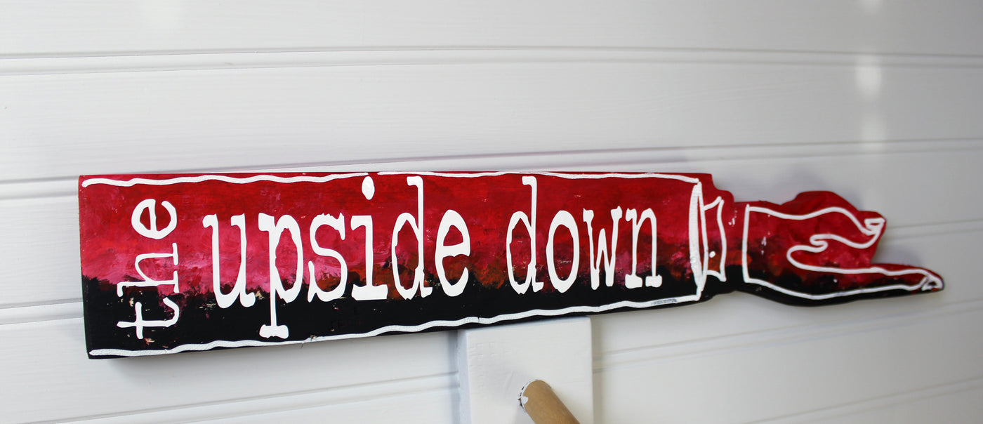 Stranger Direction wooden pointy finger signs - Pretty Clever Words