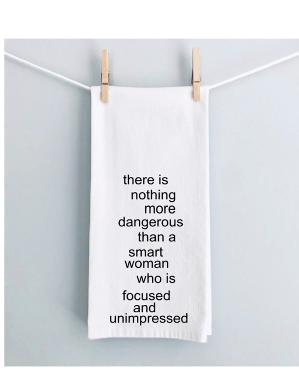 smart, focused women - humorous kitchen bar towel LG