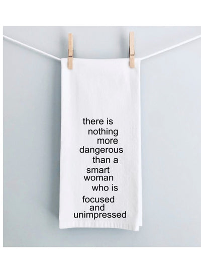 smart, focused women - humorous kitchen bar towel LG